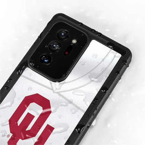 University of Oklahoma White Jersey Galaxy Note20 Ultra 5G Waterproof Case